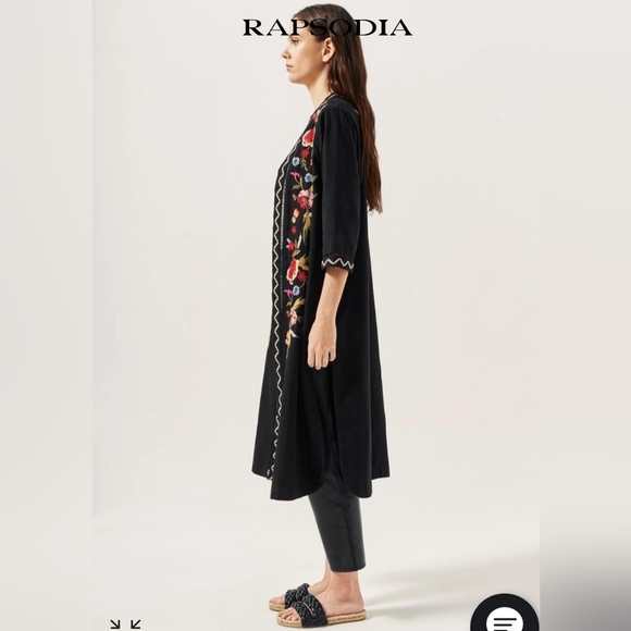 Embroidered Black Cardigan - Picture 2 of 6